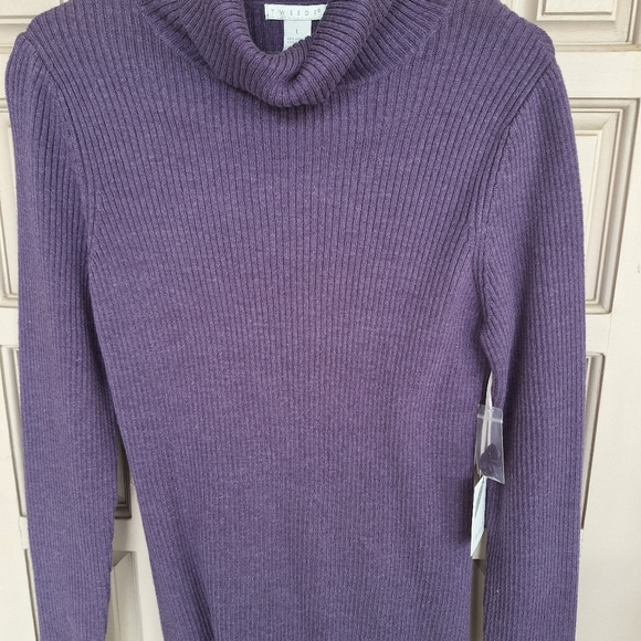 Tweeds Turtle Neck Sweater SzL Purple Long Sleeve Cotton Blend New With Tags - Picture 8 of 10